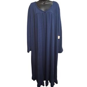Catherines Night Gown 5X (34X36W) Blue Long Sleepwear New Partial Tag